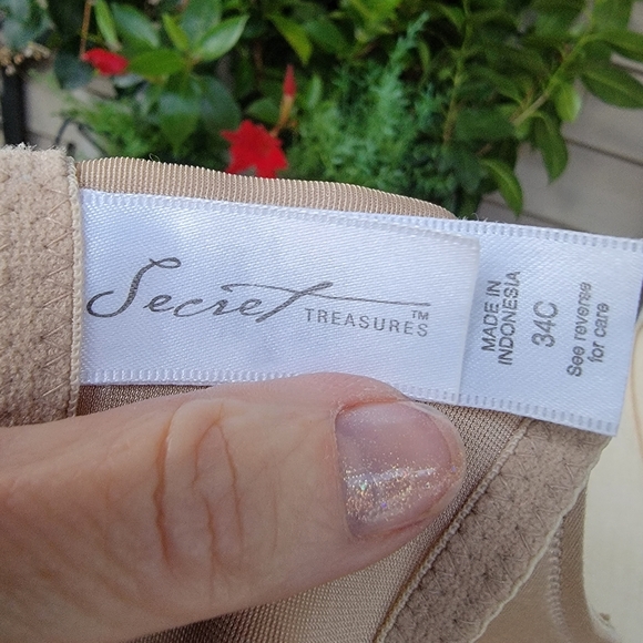 SECRET TREASURES ♡ Sweet Frosted Taupe Thick Padded Front Clasp Push Up Bra 34C - Picture 14 of 17